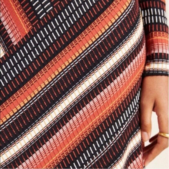 Anthropologie Maeve Womens Dress Brown Parkside Knit Maxi Asymmetric Striped XS - Picture 4 of 14